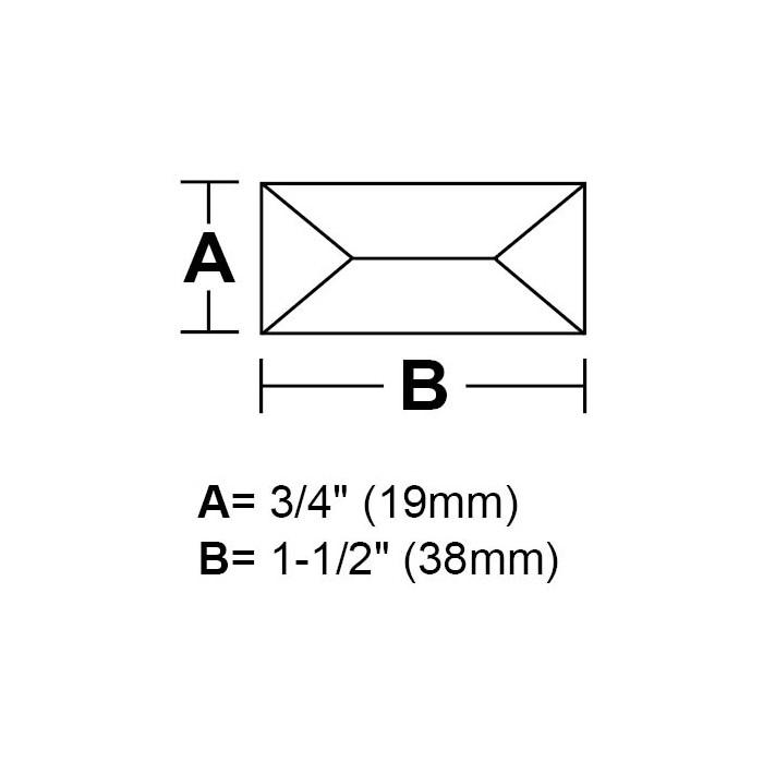 BV3415-3/4&#34;x 1.5&#34; Rectangle Peaked Bevel