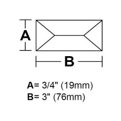 BV343-3/4&#34;x 3&#34; Rectangle Peaked Bevel 