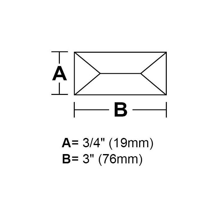 BV343-3/4&#34;x 3&#34; Rectangle Peaked Bevel 