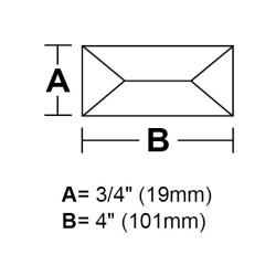 BV344-3/4&#34;x 4&#34; Rectangle Peaked Bevel