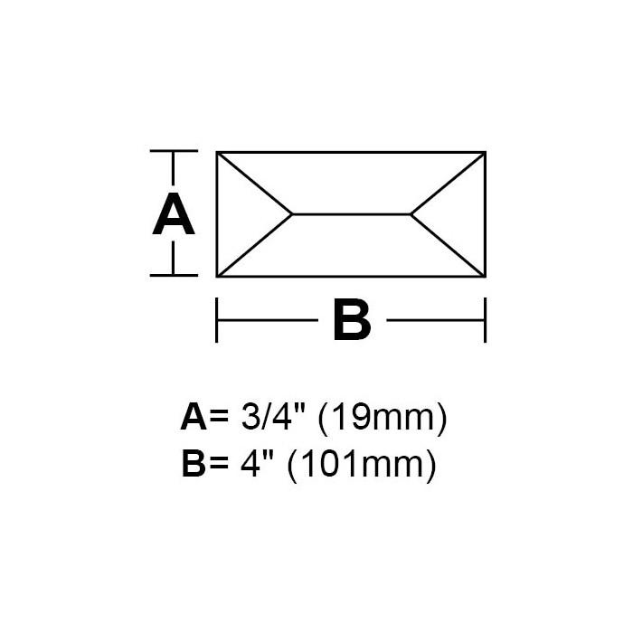 BV344-3/4&#34;x 4&#34; Rectangle Peaked Bevel