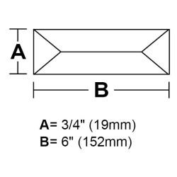 BV346-3/4&#34;x 6&#34; Rectangle Peaked Bevel