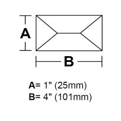 BV14- 1&#34;x 4&#34; Rectangle Peaked Bevel 