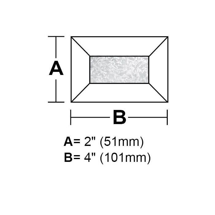BV24G-2&#34;x 4&#34; Glue Chip Rectangle Bevel 