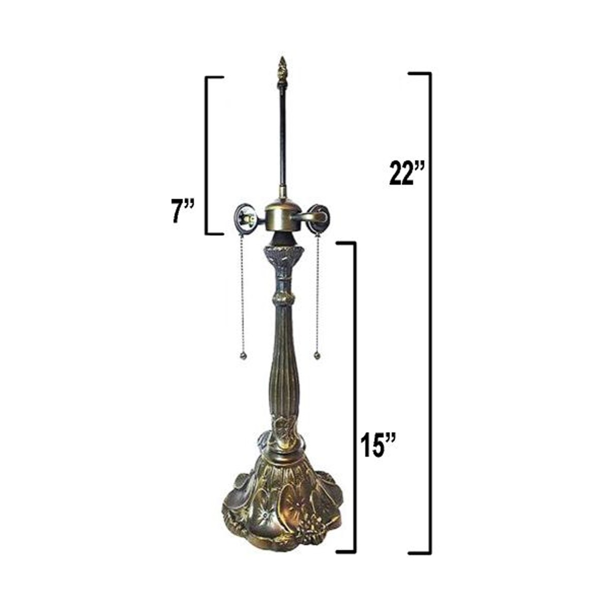 32071- Lily Metal Lamp Base, Antique Bronze Finish With Gold Highlights,  Nicely Weighted, 22\, image size:1200x1200