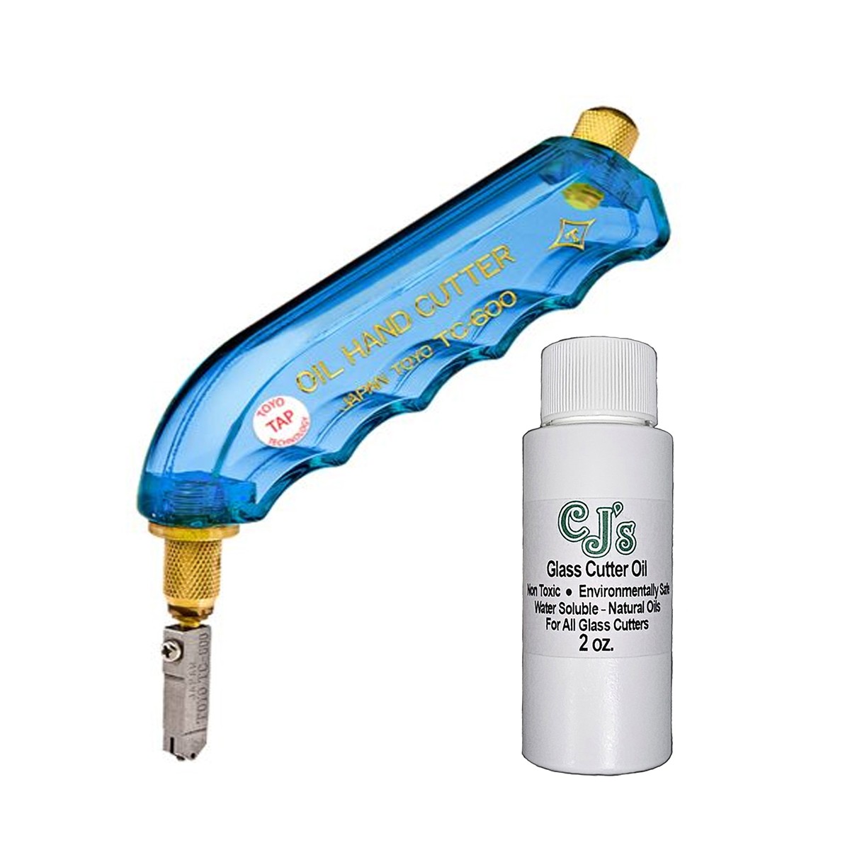 15220- Toyo Pistol Grip Glass Cutter with CJ's Cutting Oil