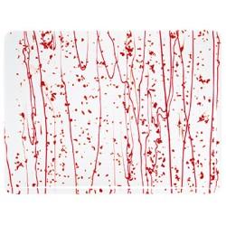 BU4224FH Red Frit & Streamers On Clear 10&#34;x11.5&#34;
