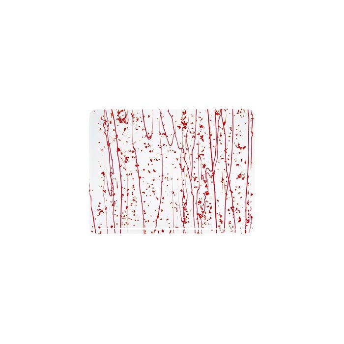 BU4224FH Red Frit & Streamers On Clear 10&#34;x11.5&#34;