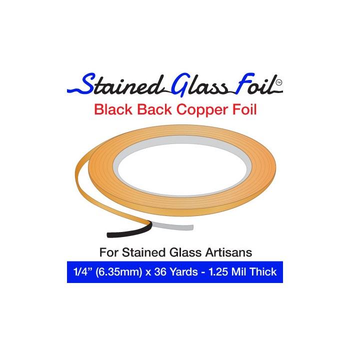 12582-Stained Glass Foil Black Back 1/4&#34; 1.25 Mil