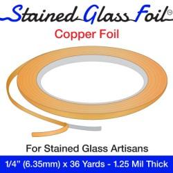 12573-Stained Glass Foil Copper 1/4&#34; 1.25 Mil