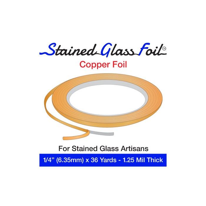 12573-Stained Glass Foil Copper 1/4&#34; 1.25 Mil