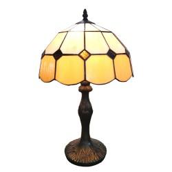 83114-Honey Tiffany Stained Glass Shade & Lamp Base