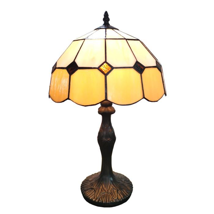 83114-Honey Tiffany Stained Glass Shade & Lamp Base