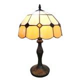 83114-Honey Tiffany Stained Glass Shade & Lamp Base