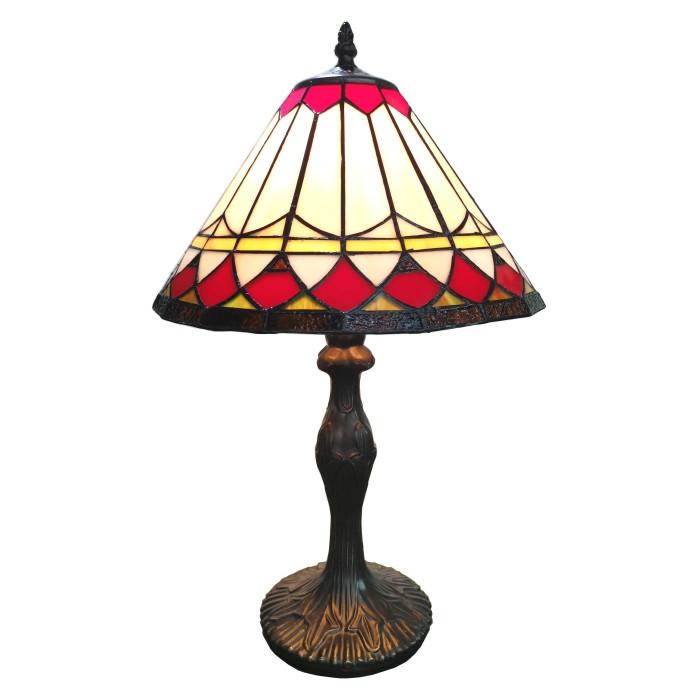 83113-Border Pattern Tiffany Stained Glass Shade & Lamp Base