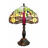 83112-Dragonfly Pattern Tiffany Stained Glass Shade & Lamp Base