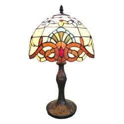 83110-Anthea Pattern Tiffany Stained Glass Shade & Lamp Base
