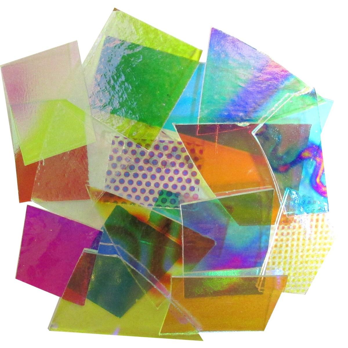 Opaque Dichroic Glass Scrap Pack 1/4 Pound available in COE 90 & COE 96,  for Stained Glass, Fusing, Etc. -  Israel