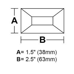 BV1525-1.5&#34;x 2.5&#34; Rectangle Bevel 