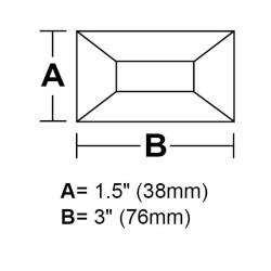 BV153-1.5&#34;x 3&#34; Rectangle Bevel 