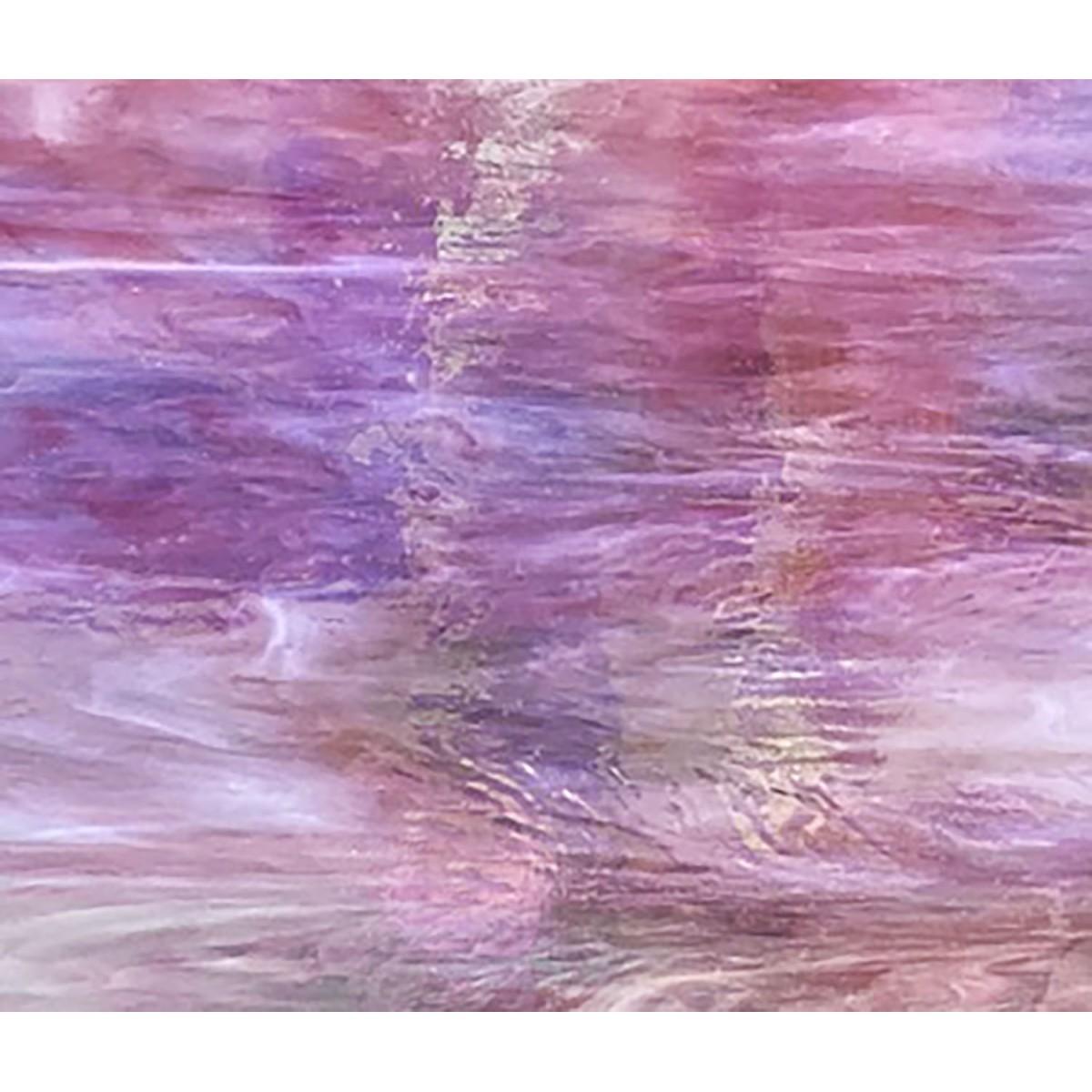 DG1160H Designer Glass Iridized Pink/White Wispy Opal Rainbow Art Glass