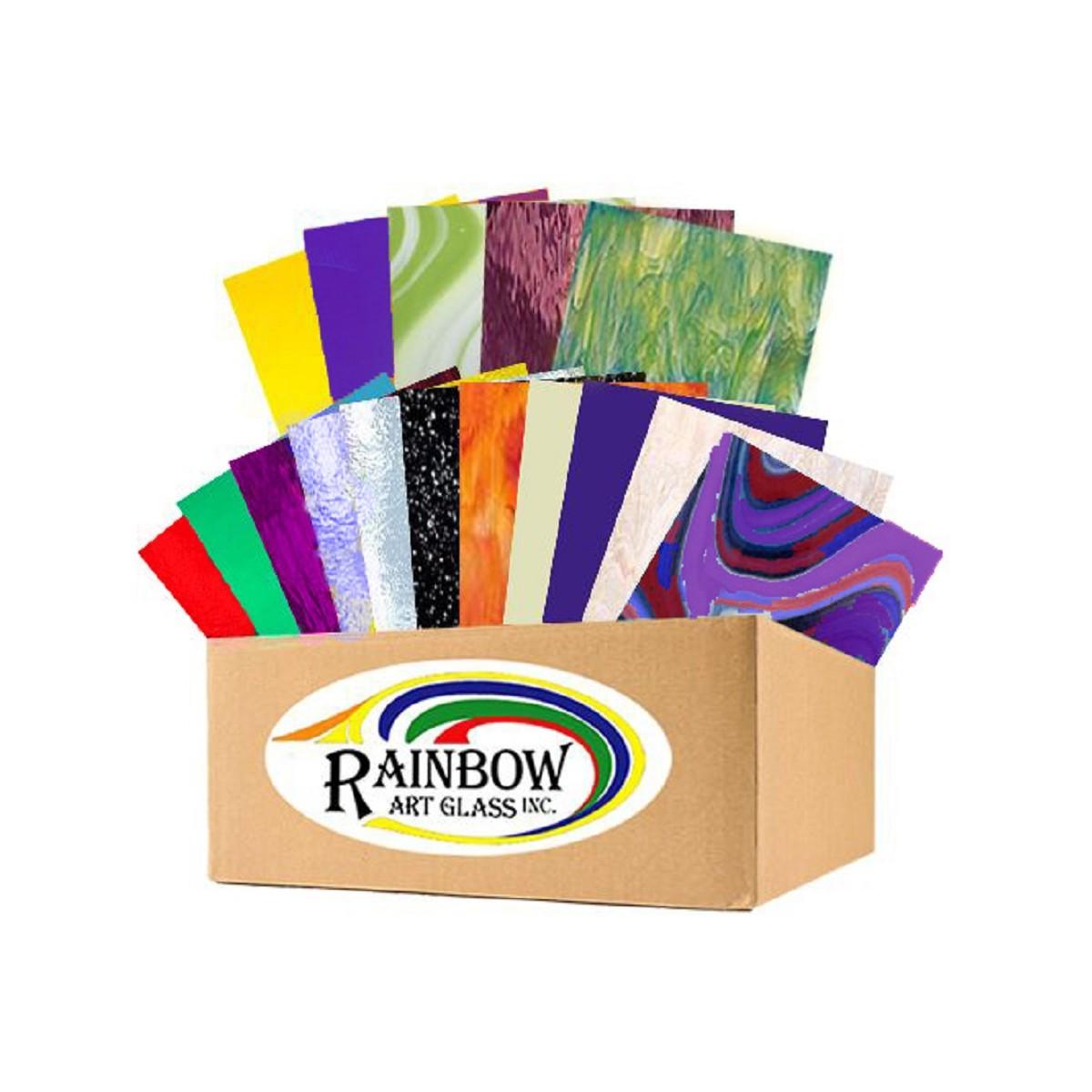 70377Value Pack Designer Glass 15 pcs 10"x12" Rainbow Art Glass