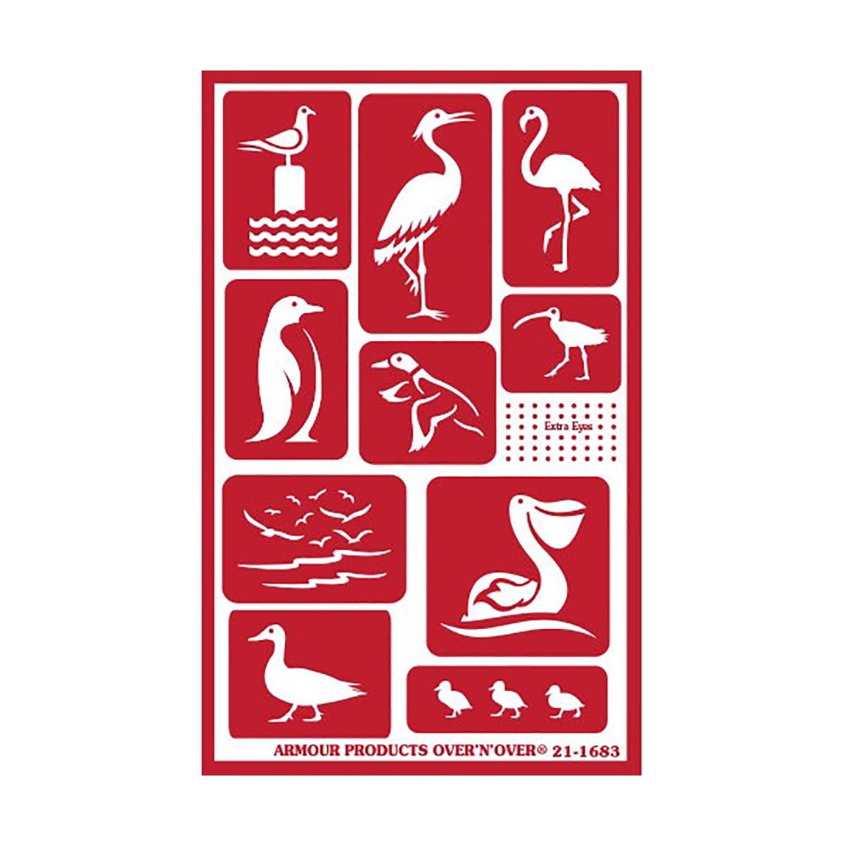 93015 Etching Stencil Birds Rainbow Art Glass