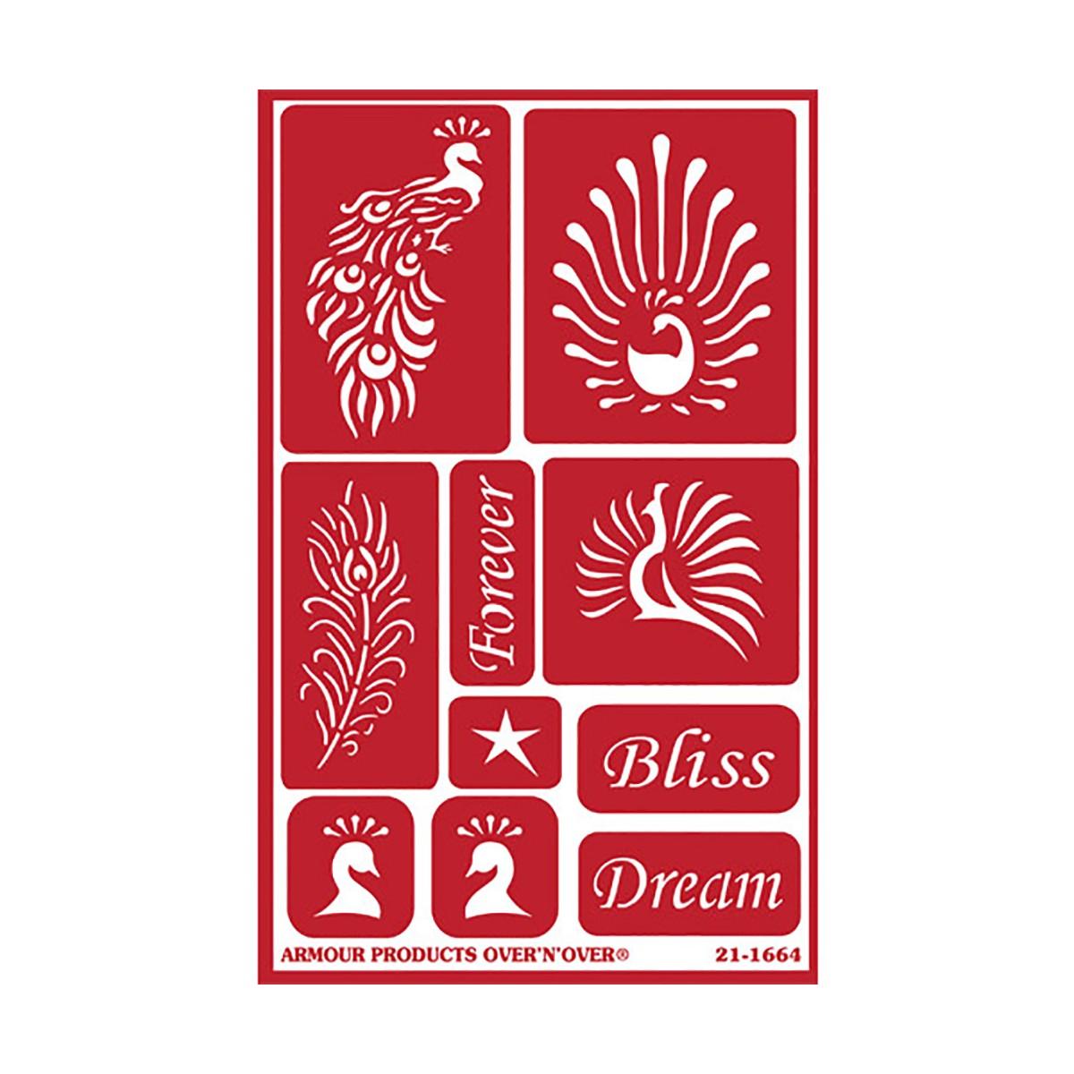 93017 Etching Stencil Feathered Bliss Rainbow Art Glass