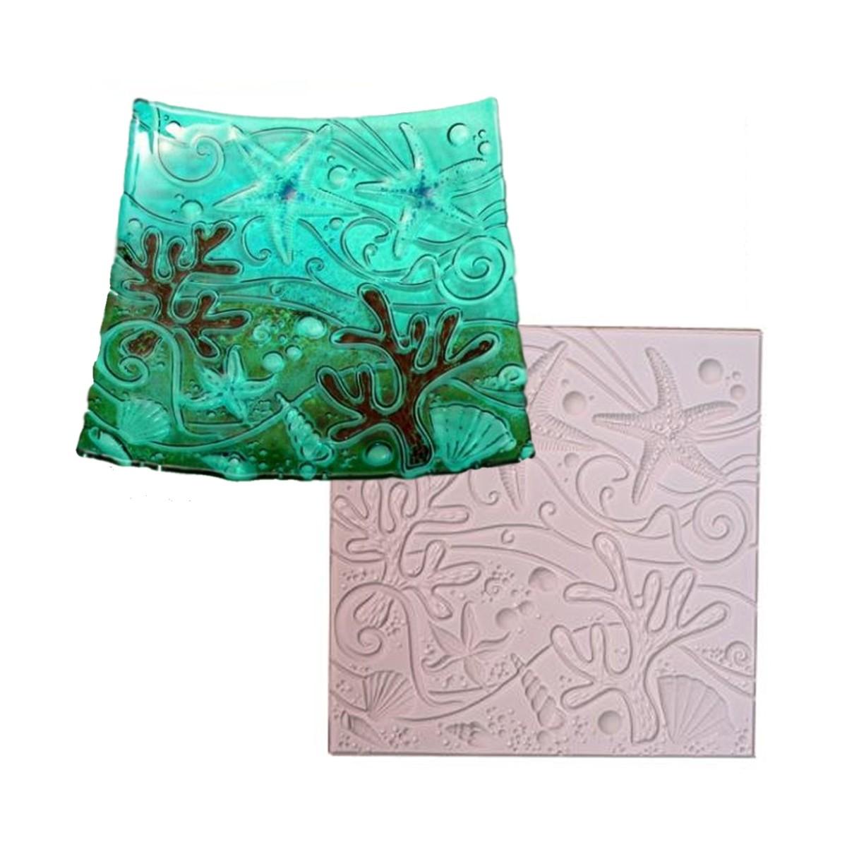 47295 Sea Life Texture Mold Rainbow Art Glass 8061