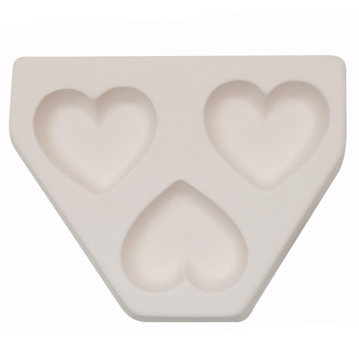 Set of 3 Hearts soap or plaster mold set 4501