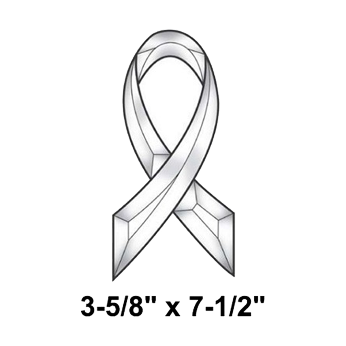 Cluster Ribbons EC140-Exquisite Glass Bevel Cluster - Awareness Ribbon | Rainbow Art Glass