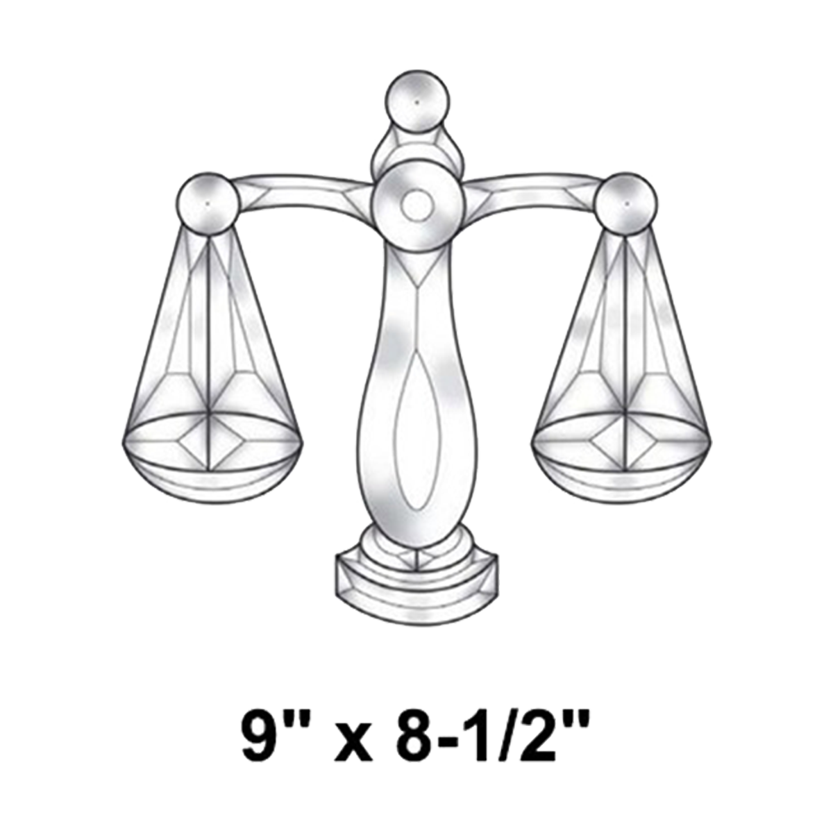 EC144Exquisite Cluster Scale Of Justice Rainbow Art Glass