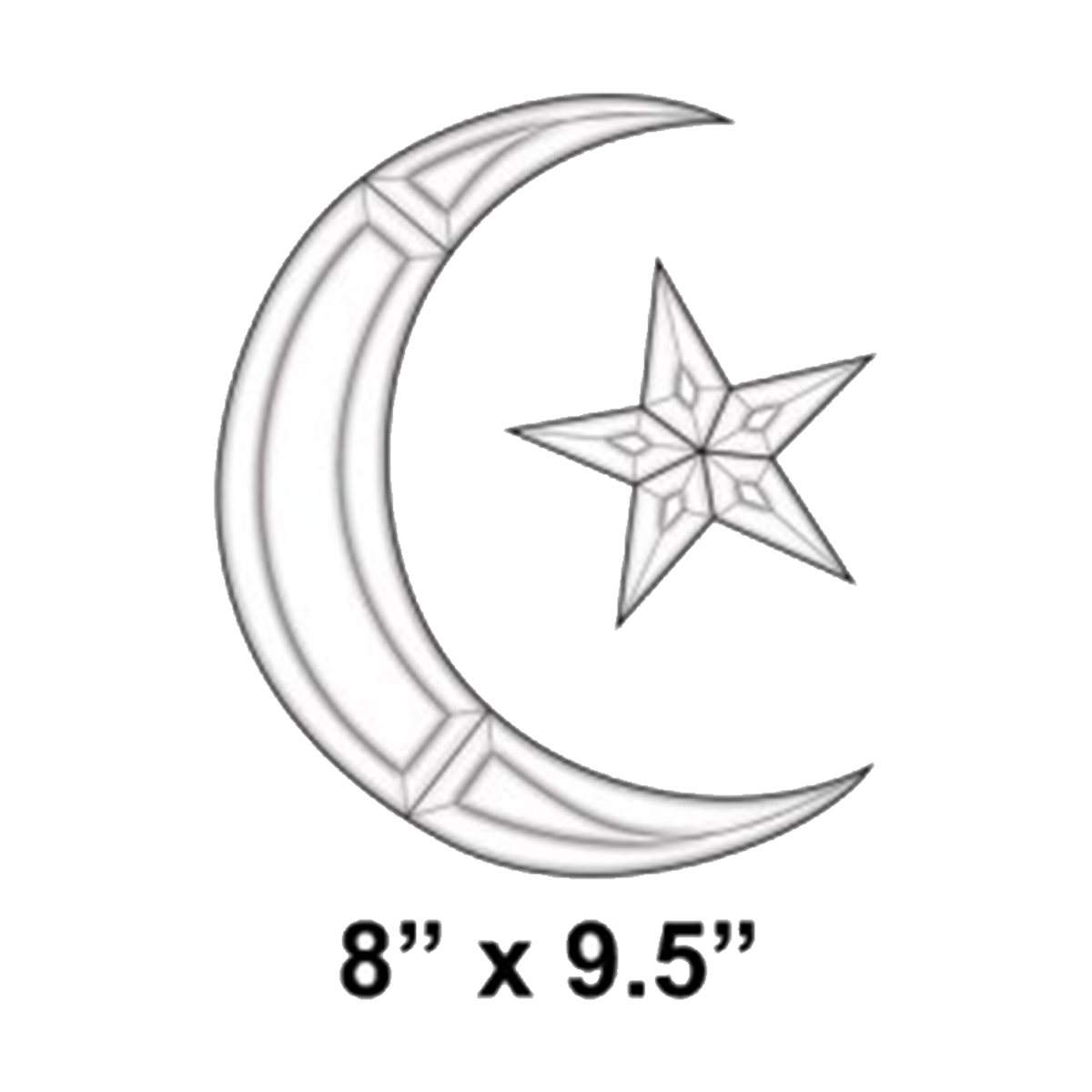 Outline crescent moon with star and moon phases. (1418518)